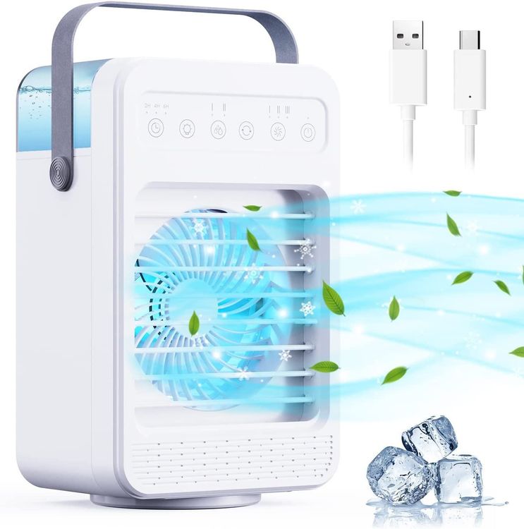 Mobile Mini Klimaanlage 4-in-1 - Luftkühler Mit 1000ml Tank, USB, Fernbedienung