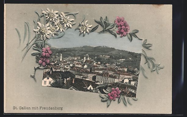 Cartes postales: St. Gallen, Teilansicht mit Freudenberg, – D'occasion à Berlin par bartko-reher