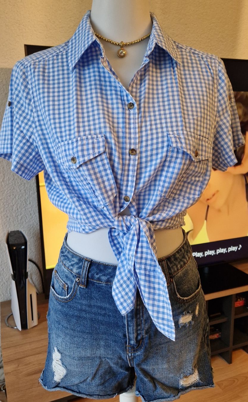 H&M Camicette: Blue Gingham H&M Shirt, Size 42, Summer Look, – Usato da Klingnau venduto da fairy.princess 2