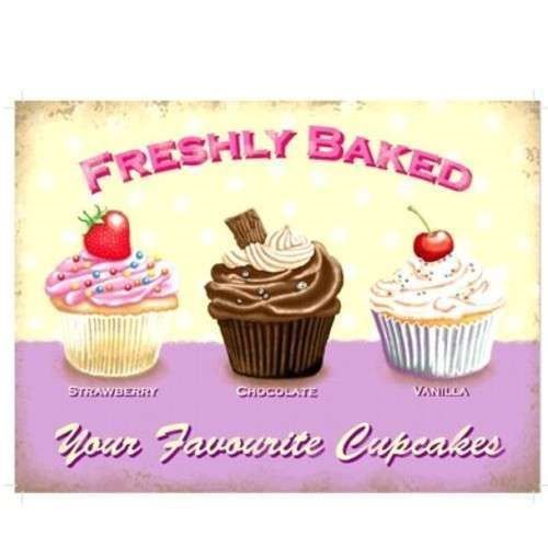 Insegne: Blechschildkarte-FRESHLY BAKED – Nuovo e nell'imballaggio originale da Rupperswil venduto da big-one-sale