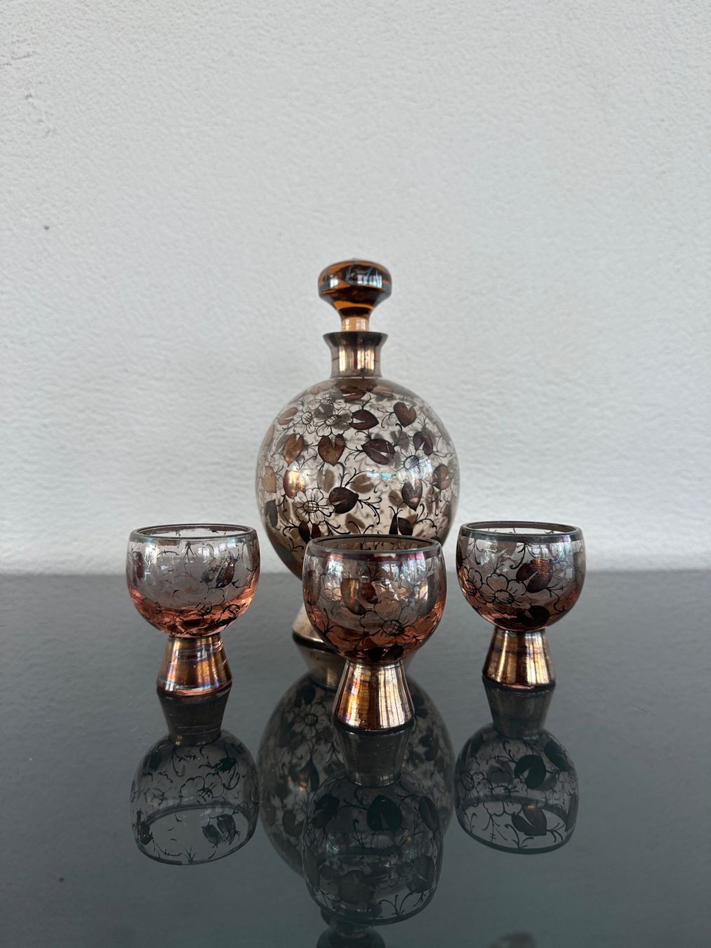 Caraffe: Jugendstil Karaffe mit drei Kelchen – Usato da Zürich venduto da frauflufelberg