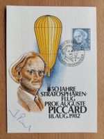 AK 50 Jahre Stratosphärenflug Prof. Auguste Piccard signiert