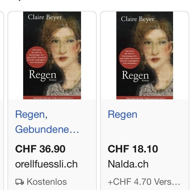Libri: Regen: Claire Beyer – Usato da Buchs AG venduto da Allerleis 4