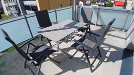 Sitzgarnitur Garten Terrasse Tisch und 4 Stühle Gartenmöbel