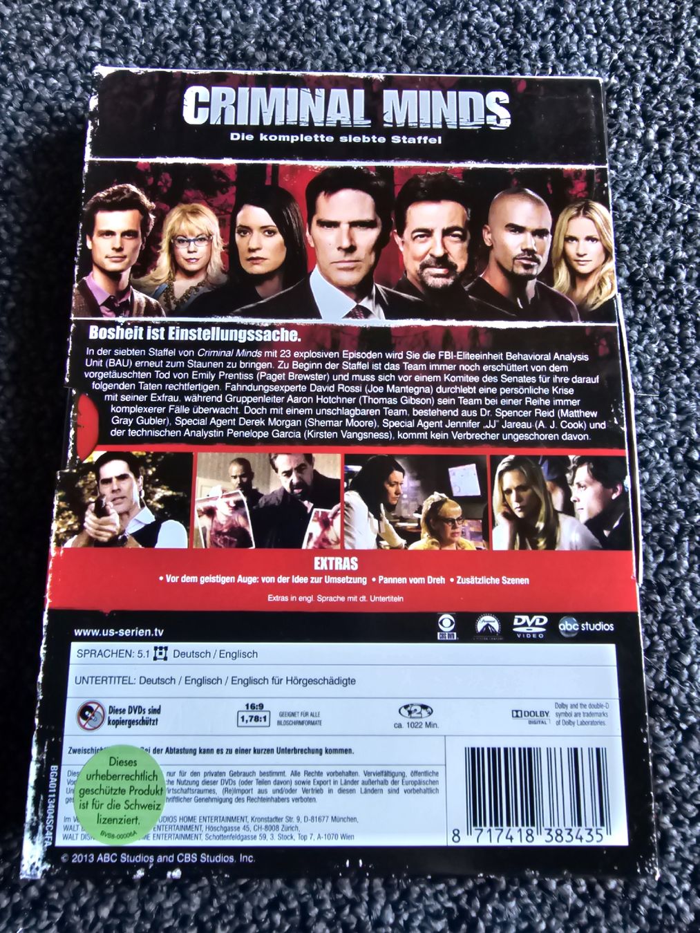 Tutti i DVDs: Criminal Minds - Die komplette siebte Staffel  – Usato da Ruswil venduto da jan_bxl5 1