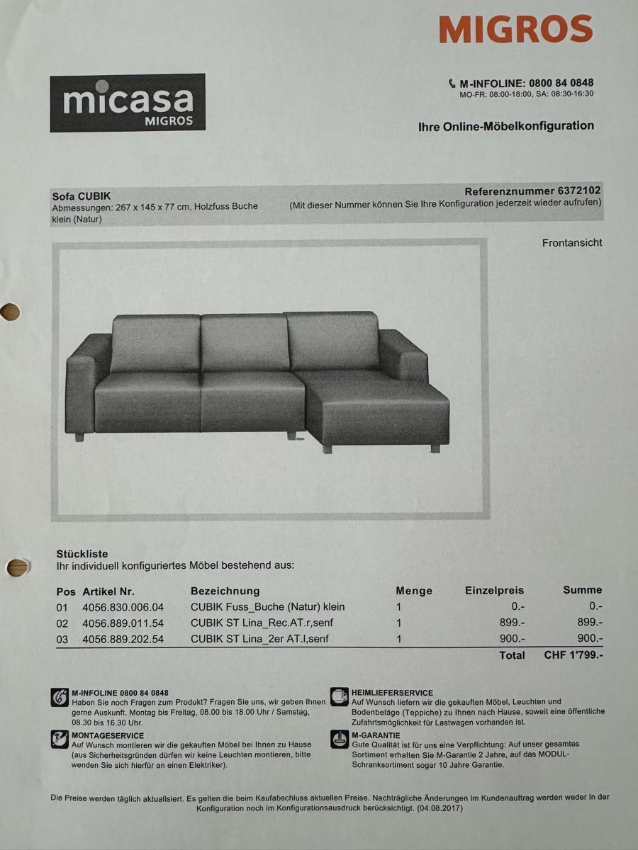 Sofas: Sofa / Ecksofa CUBIK - Micasa – Gebraucht aus Aarau von faXse 5