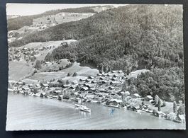 Oberhofen am Thunersee, Flugaufnahme mit Dampfschiff ~1950