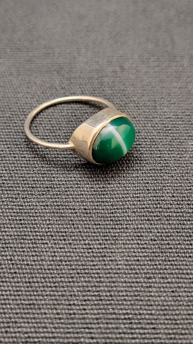 Bagues: Feiner Silberring mit Achat – D'occasion à Basel par spinne02 3
