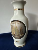 Chokin Kunst Vase, 24K Goldrand, New York, Statue, Japan 