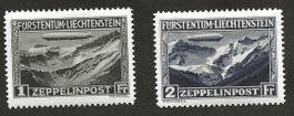 Liechtenstein Flugpostmarken mit Falz 1931 Zeppelin 2.- Falt