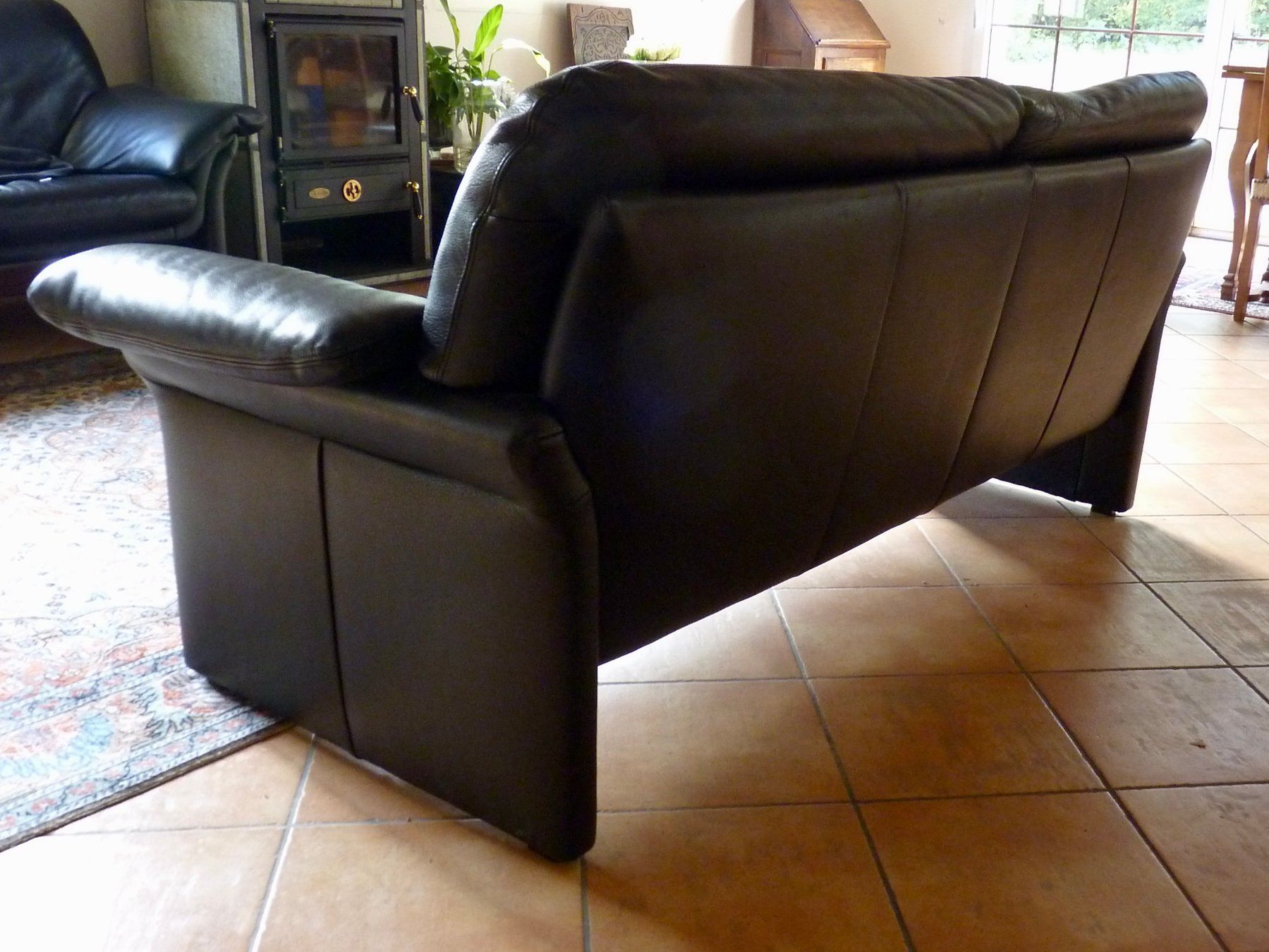 Sofas: Canapé noir en cuir véritable – Gebraucht aus Sorens von raffiot 3