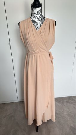 Damen Kleid Wickeloptik Rosa Grösse M-L