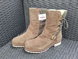 TAMARIS Leder Boots Schafell Robust Olive GR 40 AUSVERKAUF!