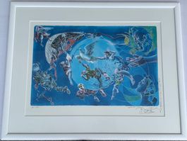 Hans Erni Lithographie Handsigniert Friedenswunsch