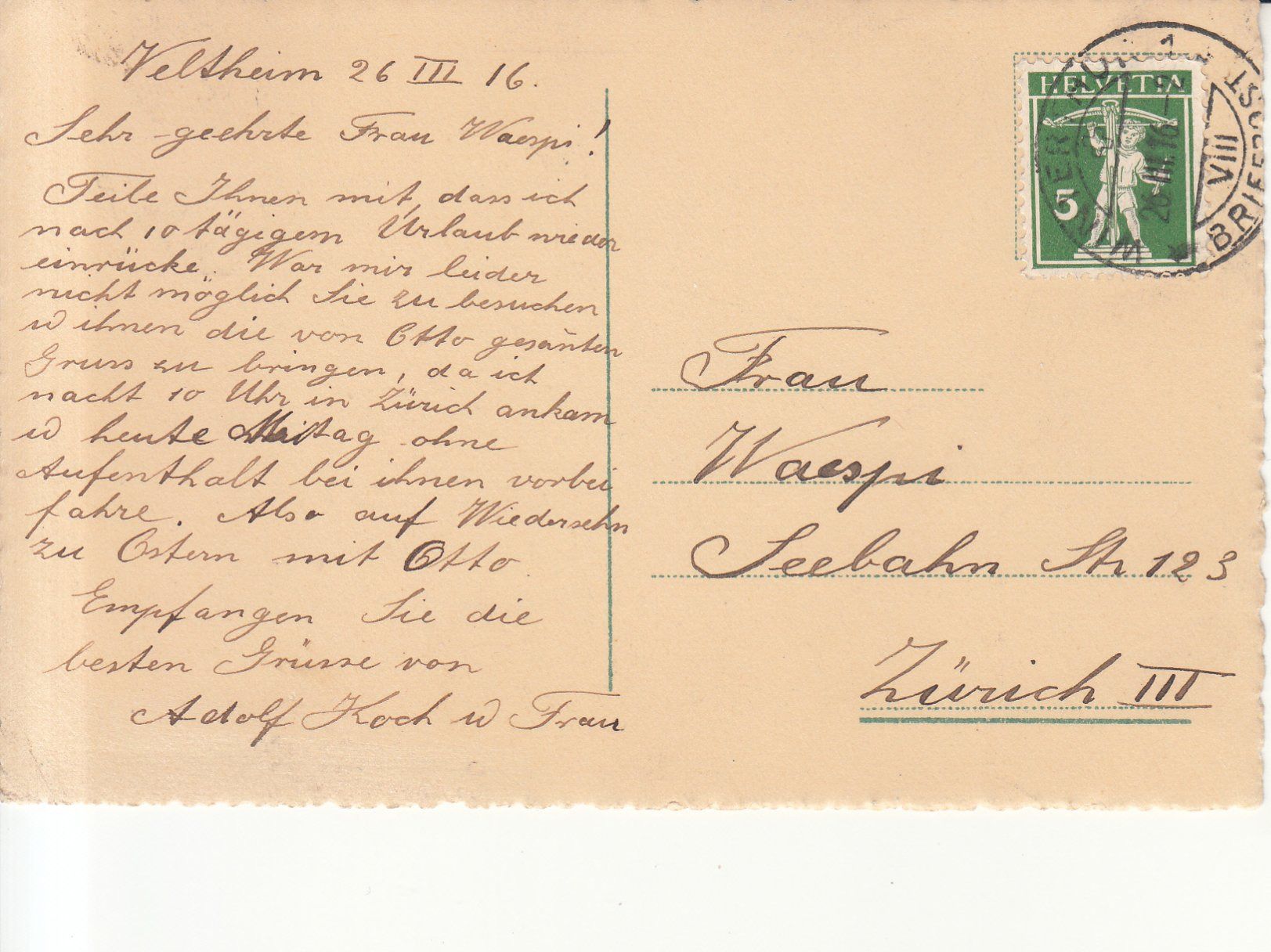 Ansichtskarten: Winterthur 1916 – Gebraucht aus Bürglen TG von StampGraf 1
