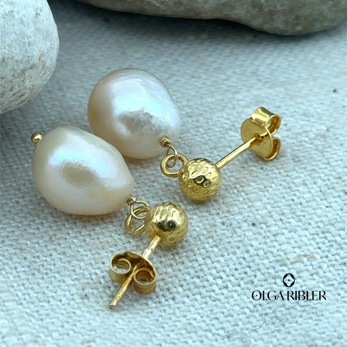 Olga Ribler Orecchini pendenti & Orecchini a lobo: Barockperlen Ohrstecker -  vergoldet - Sommer Schmuck – Nuovo (secondo la descrizione) da Luzern venduto da Schmuckoutlet 2