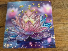 Karte-Grusskarte-Blume-Seerose-Frieden-See-Painting-Selfmade