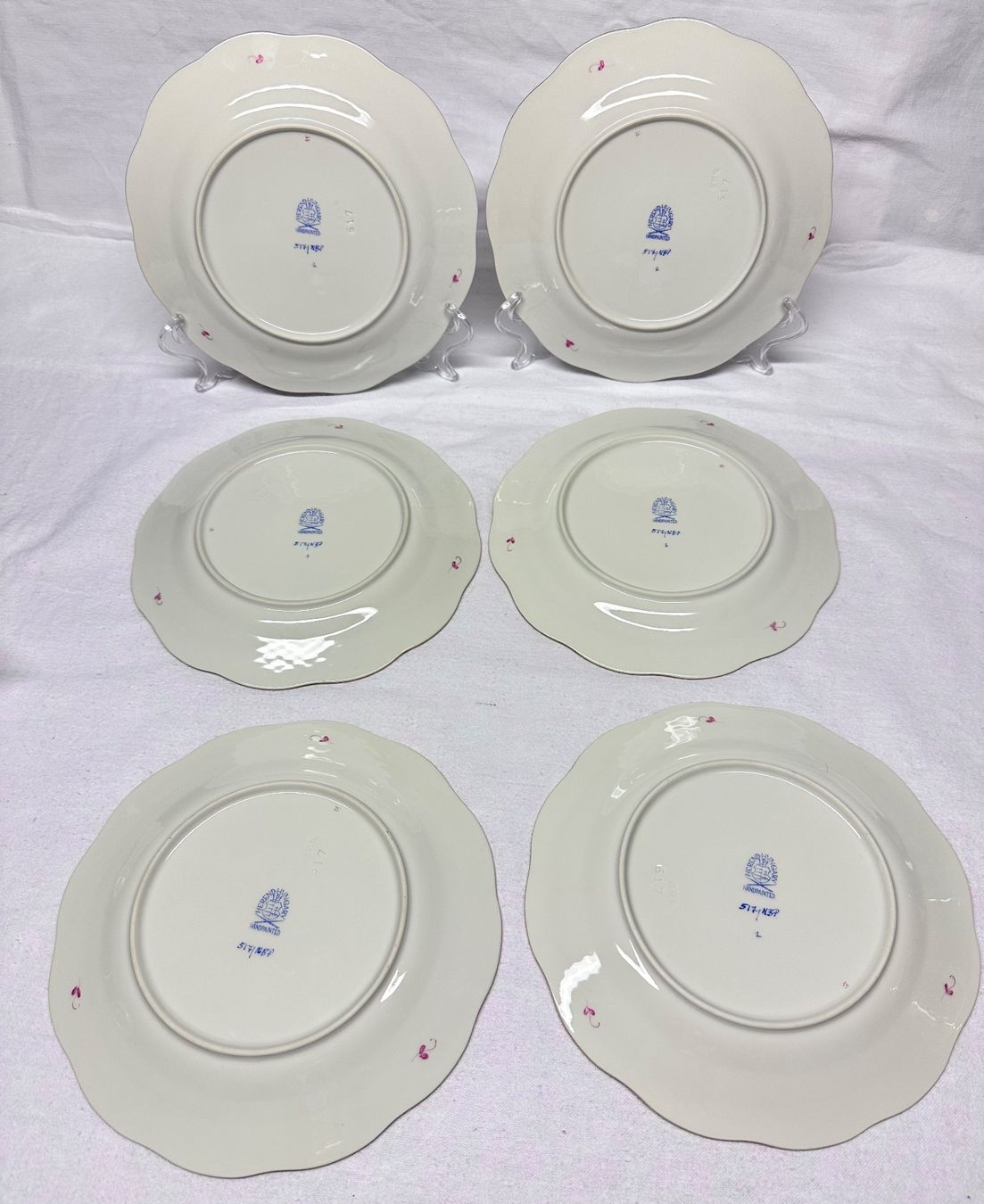 Herend Teller: 6 Stk. Herend Nanking Bouquet Raspberry Dessertteller 19cm – Gebraucht aus Oberrüti von Sabbi 9