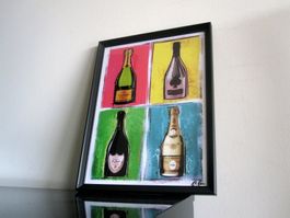 Champagner Pop Art Kunst Bild Cristal Dom Pérignon Modern