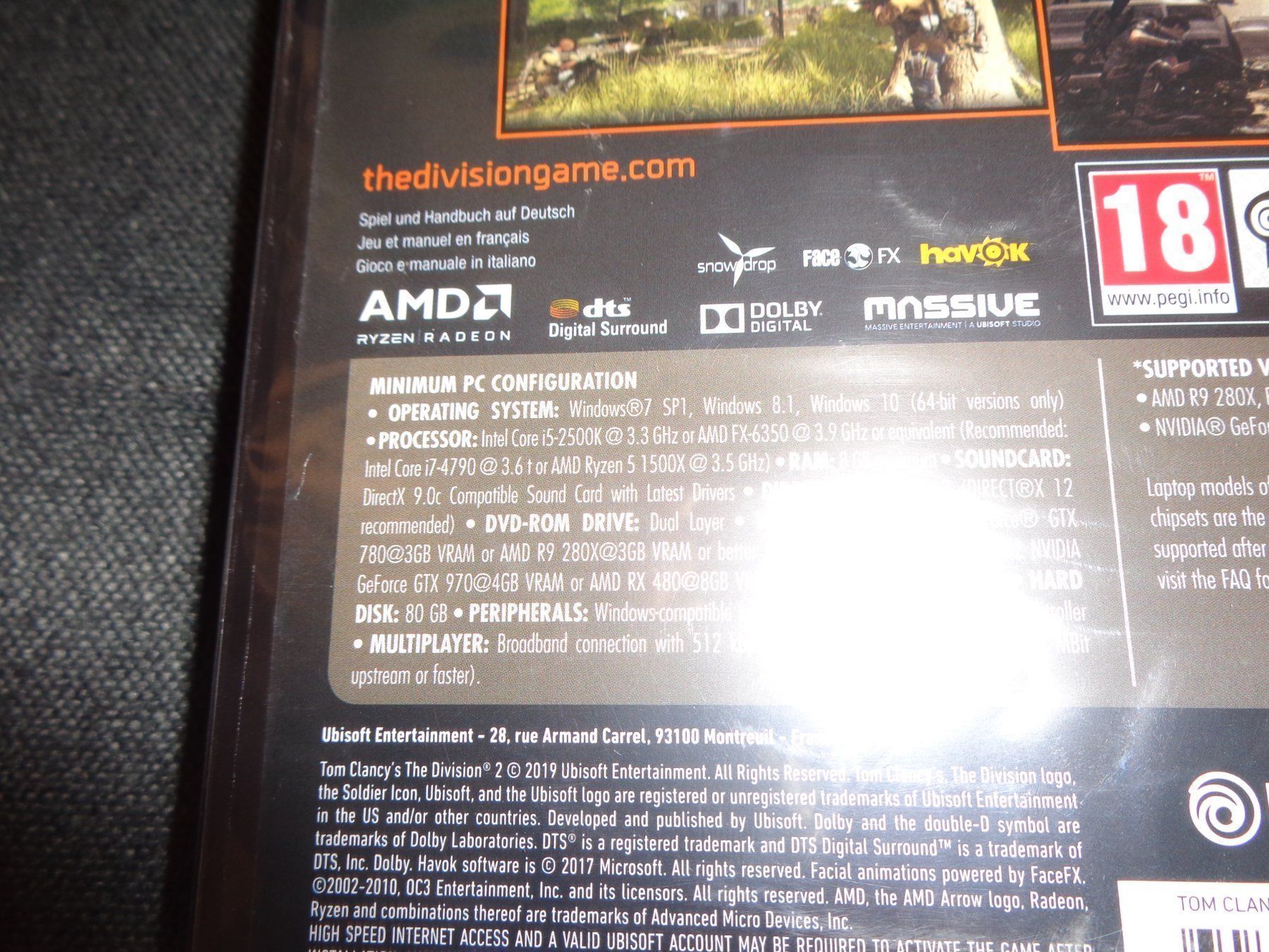 Giochi: The Division 2 PC NEUWARE – Nuovo e nell'imballaggio originale da Olten venduto da Disc-Ausverkauf 2