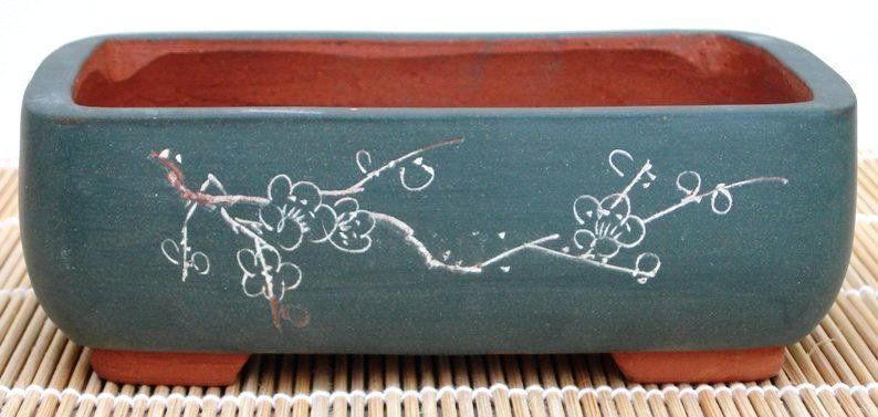Eckige Bonsai-Schale Schwarz Glasiert 26 X 21 X 12 Cm  Stilvolle  Keramikschale Mit Drainage & Drahtlchern 30188 Erde Hausmischung