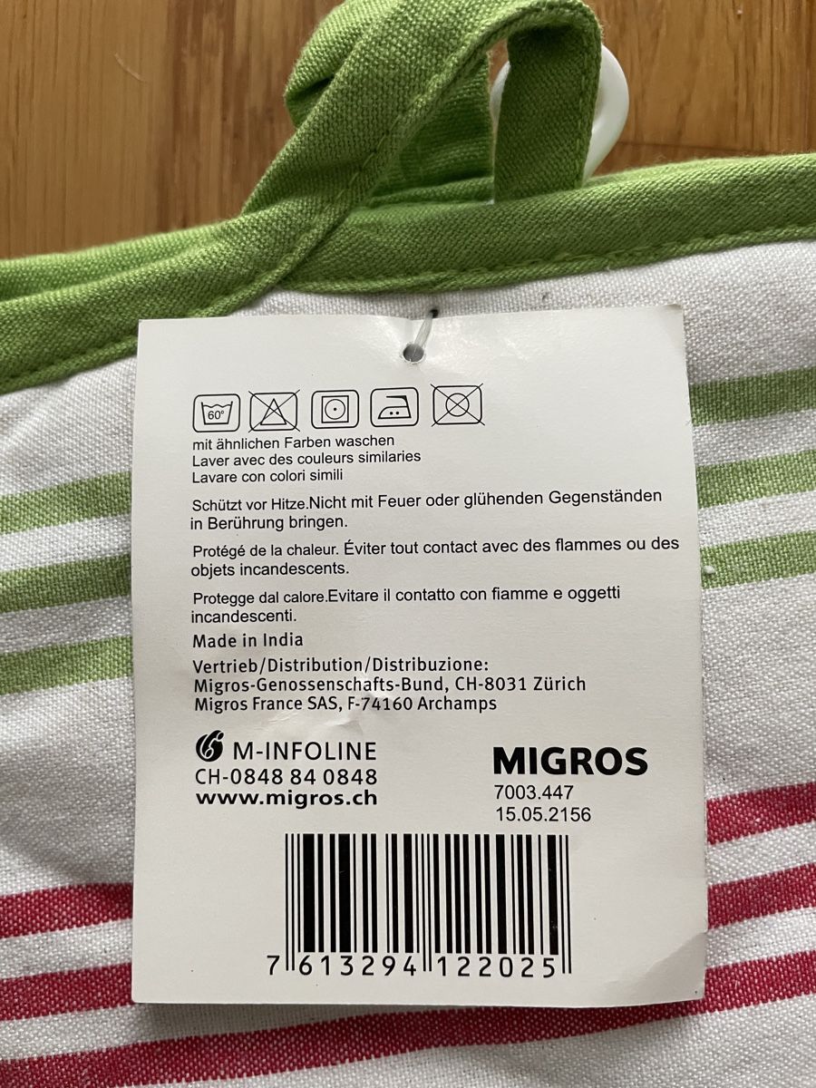 Migros Guanti & manicotti: Handschuh/Topflappen-Set – Nuovo (secondo la descrizione) da Zürich venduto da silab69 3