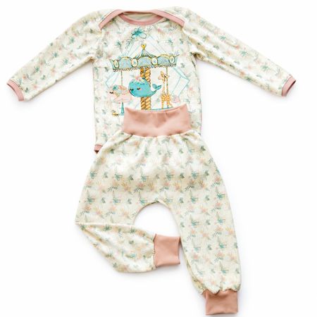 Handgemachtes Body- und Pumphosen-Set für Mädchen 92/98 NEU