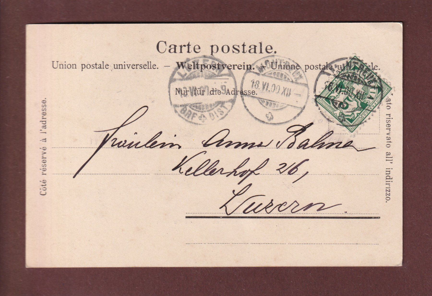 Cartoline postali: MONTREUX - Dents du Midi - 1900 – Usato da Pully venduto da nicecards 1