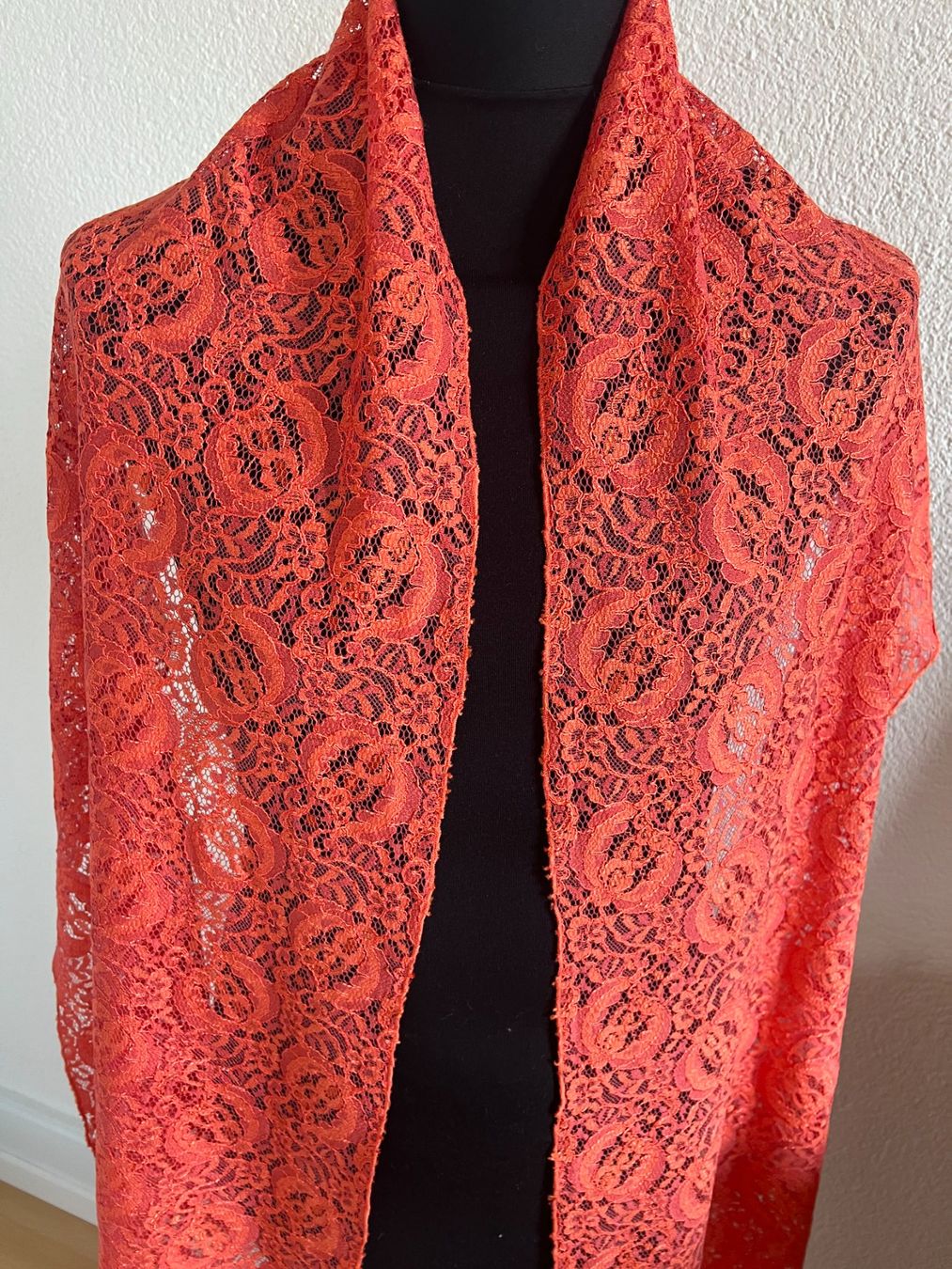 Colora Foulard & Sciarpe: Colora Spitzen Schal, Dunkelorange, NEU – Nuovo (secondo la descrizione) da Worb venduto da farben20zauber 2