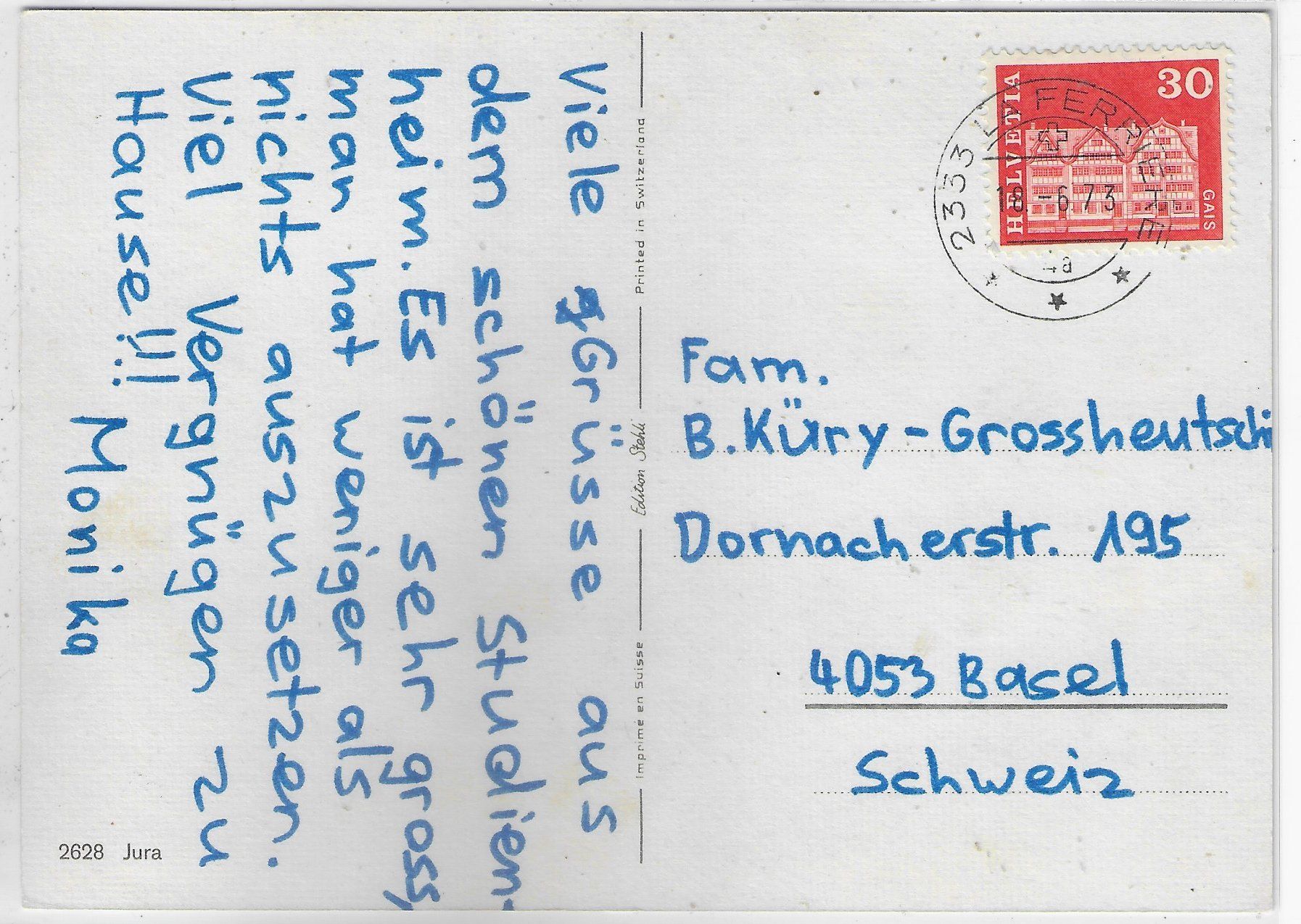 Cartoline postali: Jura mit Pferdeweide – Usato da Ettingen venduto da Kartenplanet 1
