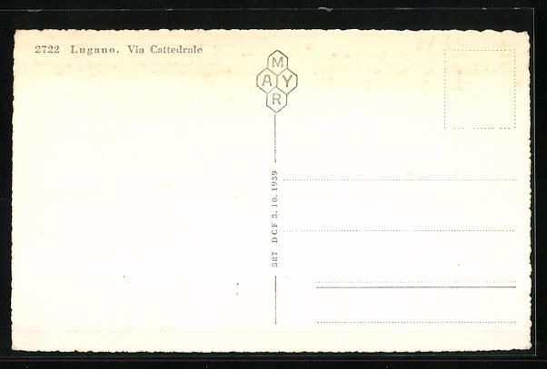 Cartoline postali: Lugano, Via Cattedrale mit Geschäften – Usato da Berlin venduto da bartko-reher 1