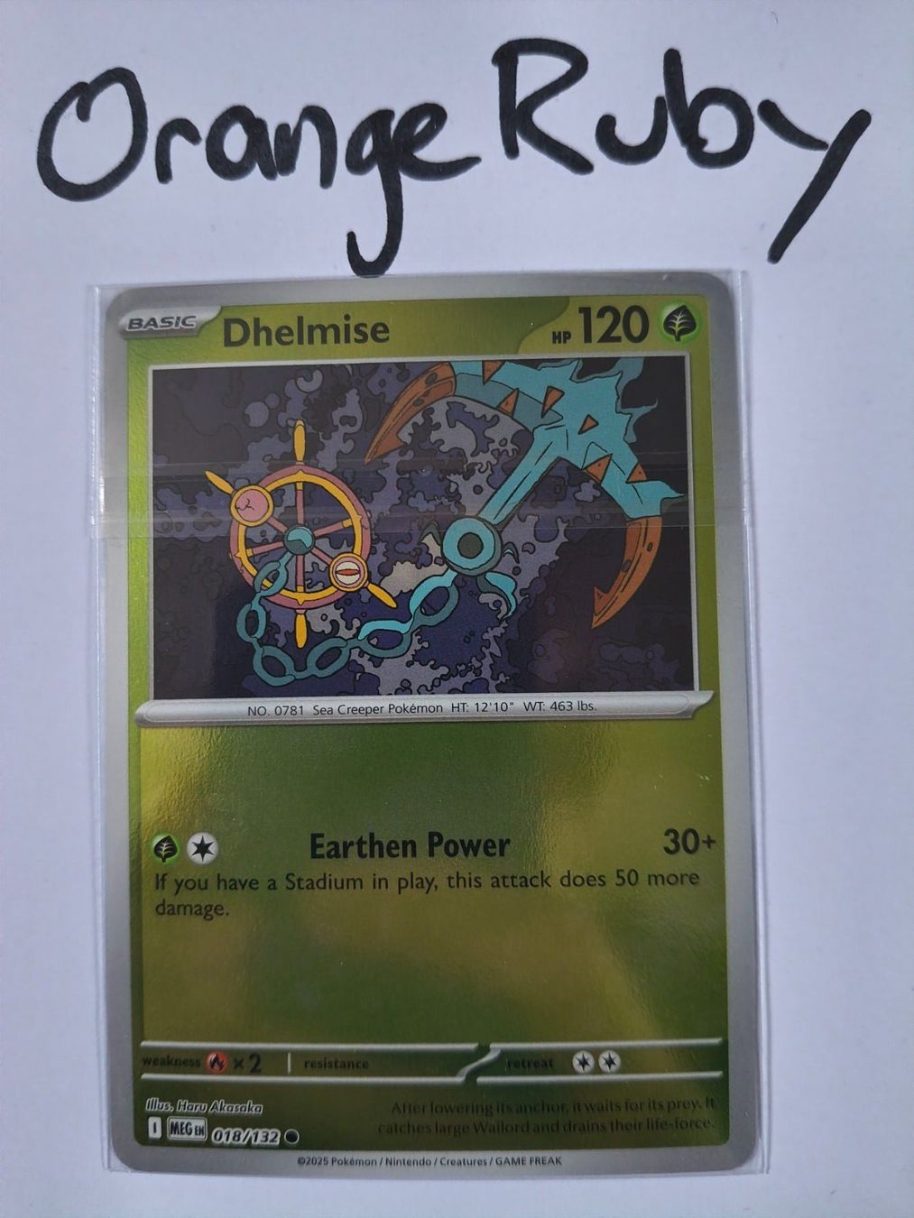 Pokémon Sammelbilder & Trading cards: Dhelmise 018/132 REVERSE HOLO Mega Evolution MEG English – Gebraucht aus St. Gallen von OrangeRuby