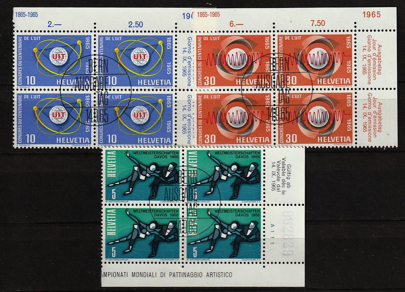 Tutti i francobolli: 1965 4er-Block Serie ETS – Usato da Arlesheim venduto da gaugi43