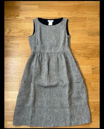 Abito smanicato blu in lino MaxMara (intrend), taglia CH36