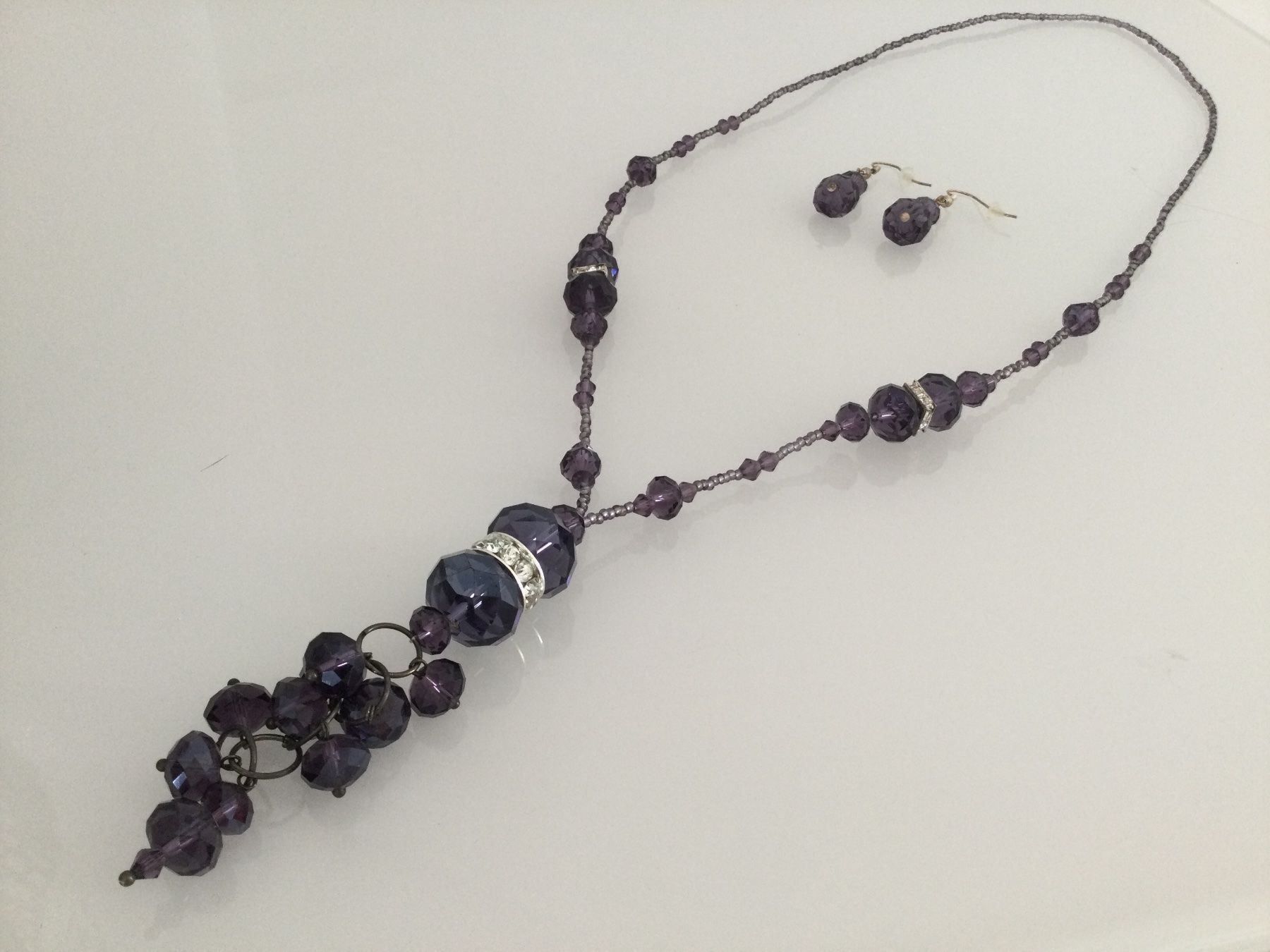 Altri gioielli: Collier + Boucles perles toupies améthyste & strass, NEUF – Nuovo e nell'imballaggio originale da Agiez venduto da chouchanelle 2