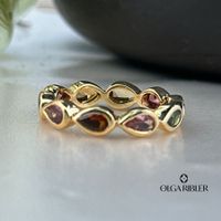 Memory Ring mit Multiturmalinen Grösse 56