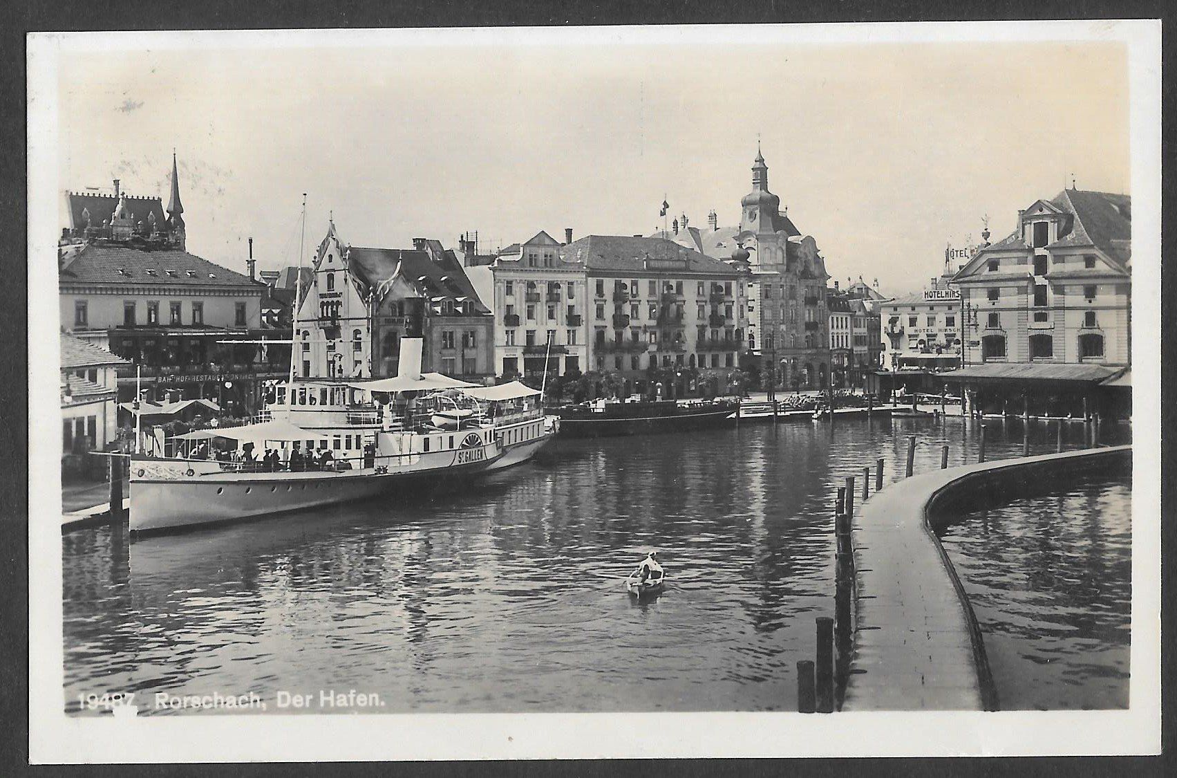 Cartoline postali: Rorschach Hafen mit Dampfschiff St. Gallen – Usato da Olten venduto da clotaldi