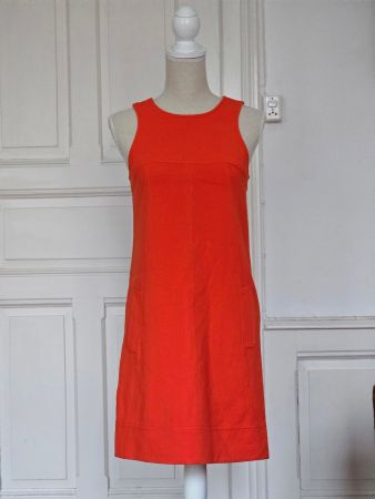Sommerliches, oranges Kleid, Etui-Schnitt, Biscote Gr. XS-S
