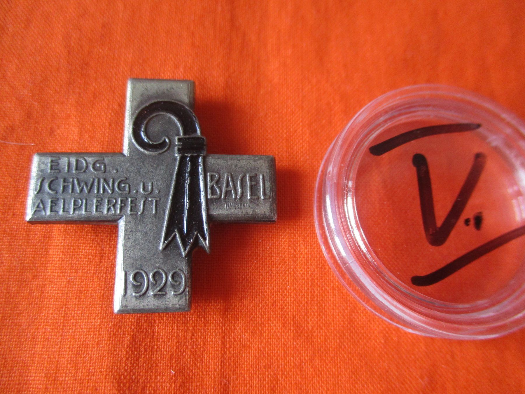 Placchette & Badge: Abzeichen Schwingfest ESAF Basel 1929 – Usato da Birsfelden venduto da alles-muss-raus