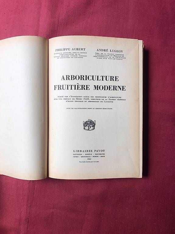 Libri: Arboriculture fruitière moderne 1941 – Usato da Chernex venduto da Nouveaunom 2