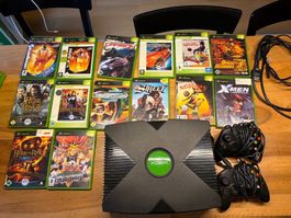 Xbox Classic mit 2 Controller und viele Spiele/Filme