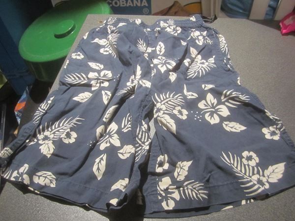 Pantaloni: Shorts Grösse 104, blau/weisse Blumen – Usato da Zürich venduto da Motzkuh