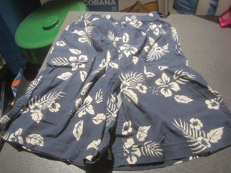 Shorts Grösse 104, blau/weisse Blumen