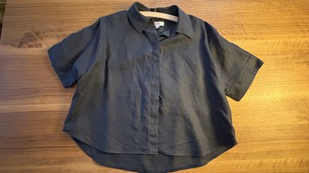 Wunderschöne COS Leinenbluse, dunkelblau, 36