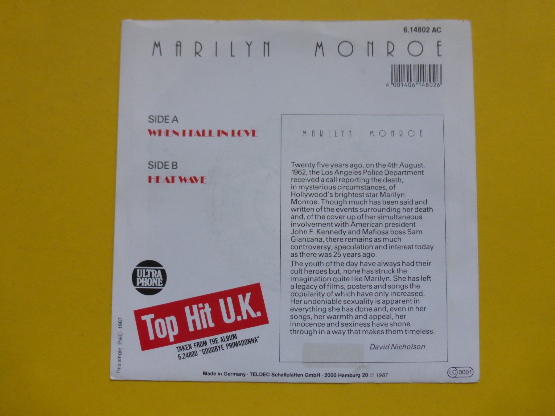 Schallplatten: Marilyn Monroe – When I Fall In Love – Gebraucht aus Zürich von Swiss57 1