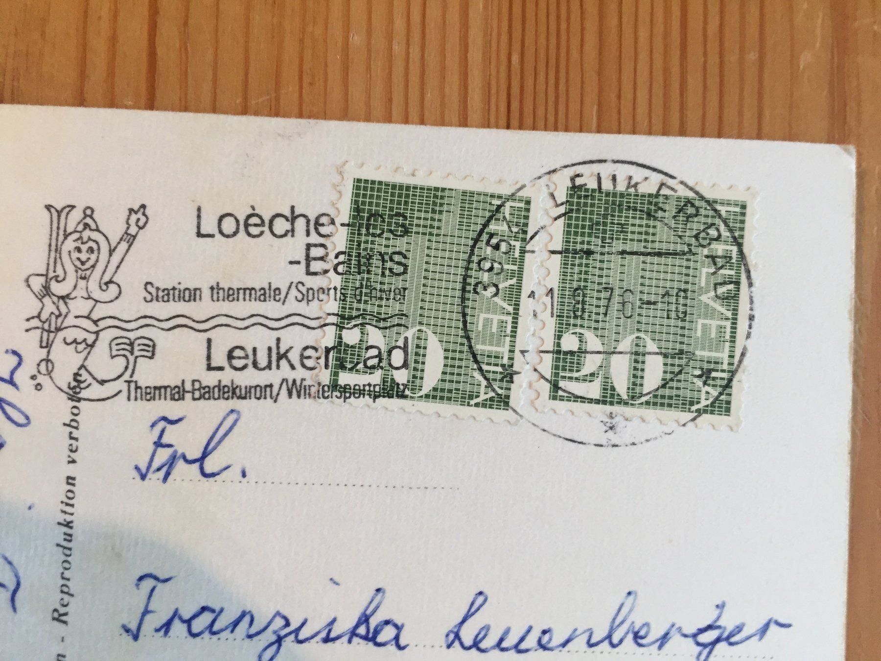 Cartoline postali: Leukerbad mit Gemmipass - AK 1976 – Usato da Oberuzwil venduto da Henri09 1
