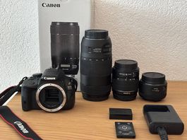 Canon EOS 100D + objectifs, État quasi neuf, Matériel soigné