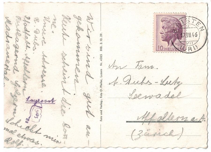Cartoline postali: Golzerensee, gelaufen 1946 – Usato da Frauenfeld venduto da POML 1
