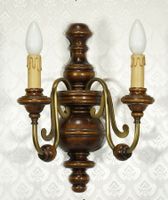 neuwertige 2-armige Wandlampe Holz-Metall