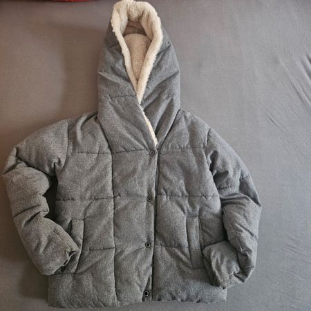 Winterjacke mit Teddyfutter, grau, Grösse 34